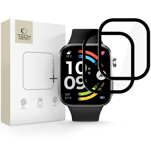 Xiaomi Redmi Watch 6 - okosóra flexi üvegfólia fekete kerettel (2db)