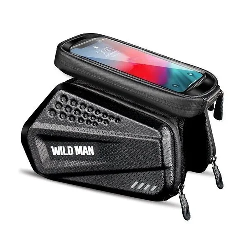 Biciklis tartó WILDMAN ES6 - univerzális kerékpárra szerelhető, fekete telefon tartó