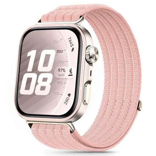 Huawei Watch Fit 3 / 4 / 4 Pro / 5 / 5 Pro - Tech- Protect Nylon - pink szövet szíj