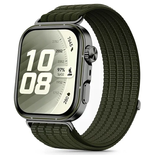 Huawei Watch Fit 3 / 4 / 4 Pro / 5 / 5 Pro - Tech- Protect Nylon - zöld szövet szíj