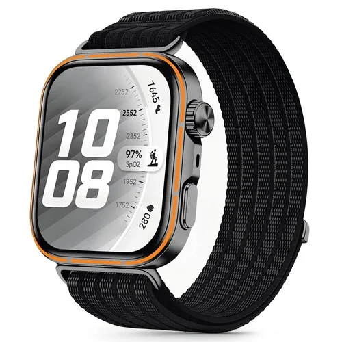 Huawei Watch Fit 3 / 4 / 4 Pro / 5 / 5 Pro - Tech- Protect Nylon - fekete szövet szíj
