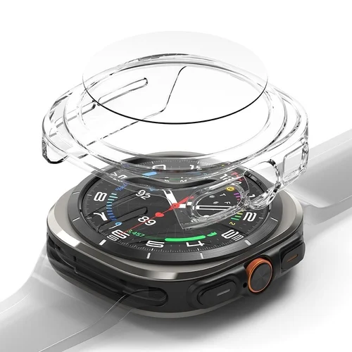 Ringke Slim átlátszó műanyag védő keret + üvegfólia - Samsung Galaxy Watch Ultra 2024 / 2025 (47mm) okosórához 