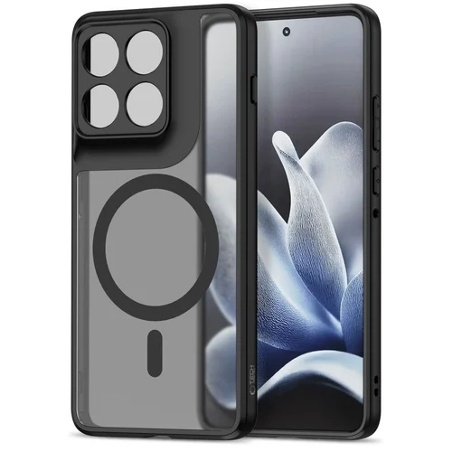 Telefontok Motorola Edge 70 5G - Tech-Protect Magmat - MagSafe kompatibilis áttetsző műanyag hátlap tok, fekete szilikon kerettel