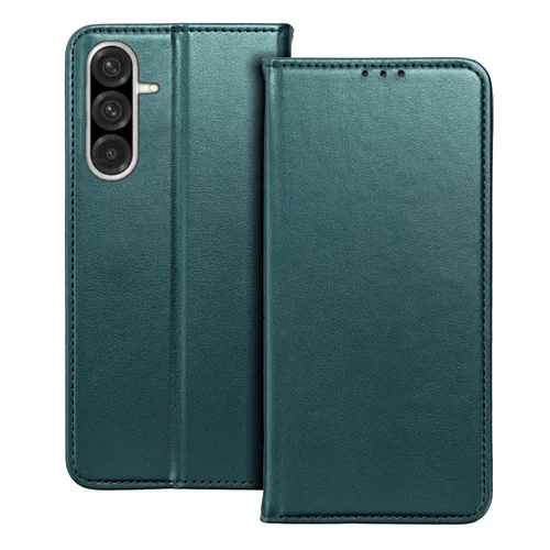 Telefontok Samsung Galaxy A57 5G - Smart Magnetic zöld szilikon keretes mágneses könyvtok