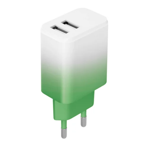 Setty LSIG-AA-20 - 2xUSB 18W fehér-menta hálózati töltő fej