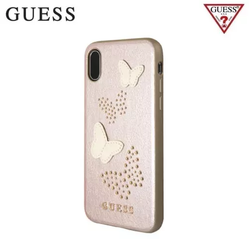 Telefontok iPhone X / XS - Guess Studs and Sparkle Kemény Tok - Rose Gold