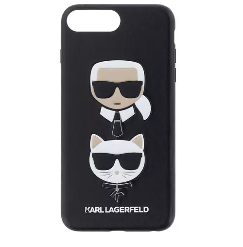 Telefontok iPhone 7 Plus / 8 Plus - Karl Lagerfeld Karl and Choupette Kemény Tok - Fekete