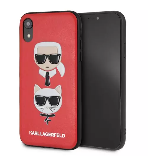Telefontok iPhone XR - Karl Lagerfeld Karl and Choupette Red Kemény Tok
