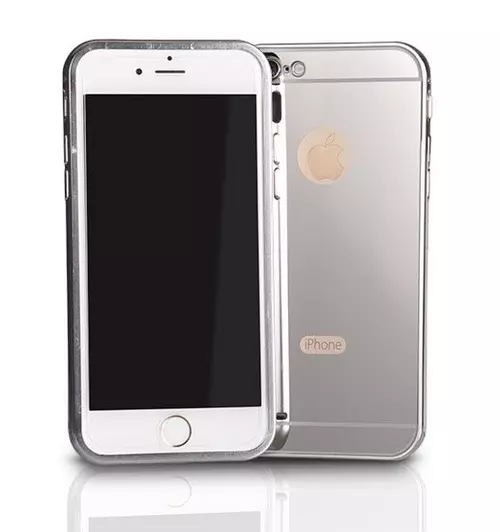 Telefontok iPhone 7Plus / 8Plus - ezüst alumínium bumper tükrös hátlaptok