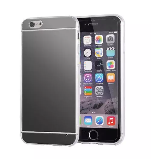 Telefontok LG K10 (K420,2016) - fekete tükrös szilikon hátlap tok