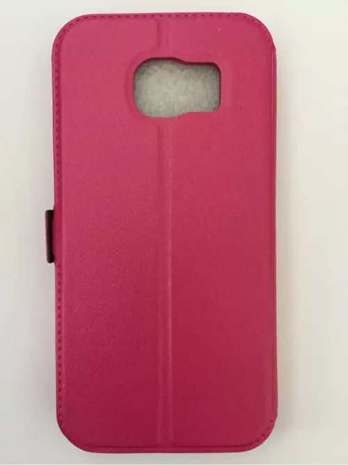 Telefontok Samsung Galaxy S6 G920 - pink rózsaszín szilikon keretes könyvtok