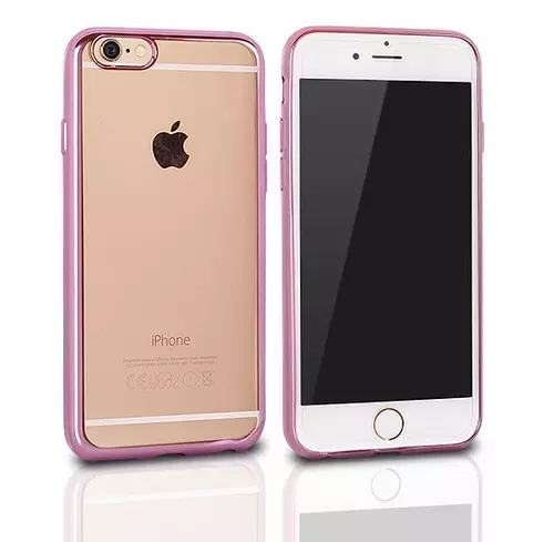 Telefontok Samsung Galaxy S8 Plus G955 - átlátszó, rózsaszín keretes vékony szilikon tok