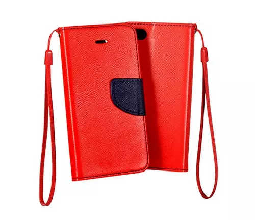 Telefontok Samsung Galaxy S9 G960F - FANCY piros-sötétkék szilikon keretes könyvtok