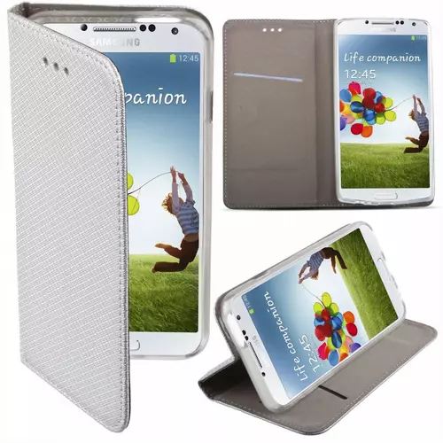 Telefontok Samsung J710 Galaxy J7 2016 - ezüst mágneses átlátszó szilikon keretes könyvtok
