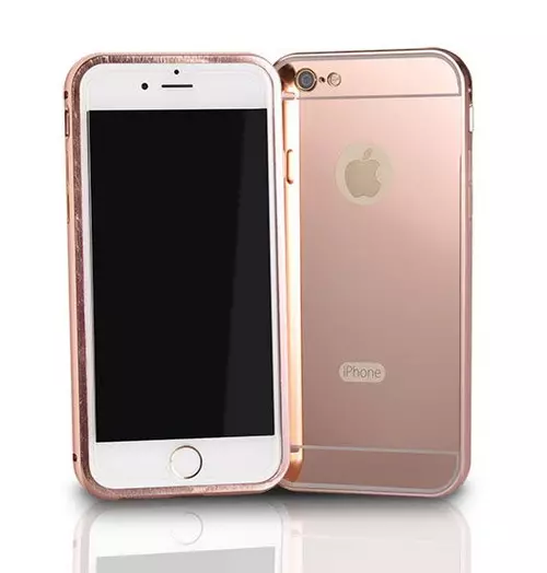 Telefontok LG K10 (K420,2016) - rose gold alumínium bumper tükrös hátlaptok