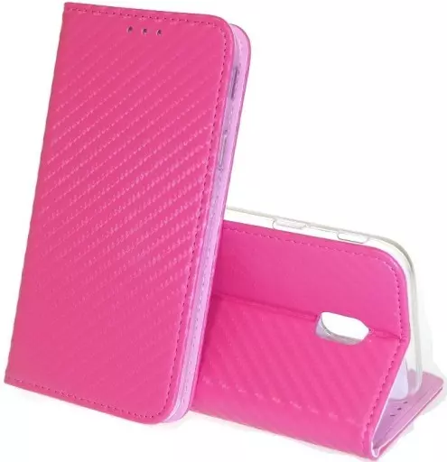 Telefontok Samsung Galaxy S9 Plus G965 - Carbon pink rózsaszín mágneses szilikon keretes könyvtok