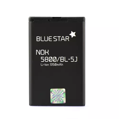 Telefon akkumulátor: BlueStar Nokia 5800 XM/C3-00/N900/X6/5230/Lumia 520/525 BL-5J utángyártott akkumulátor 1350mAh