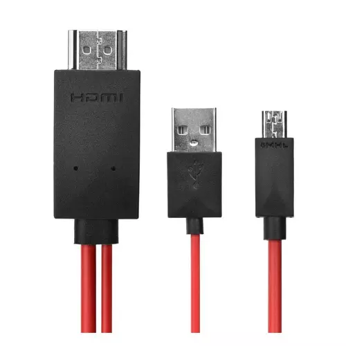 Adapter: HDMI - Micro USB piros MHL média adapter okostelefonhoz