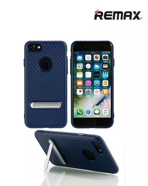 Telefontok iPhone 7 Plus/iPhone 8 Plus -Remax RM-1640 kék carbon mintás kitámasztható szilikon hátlap tok