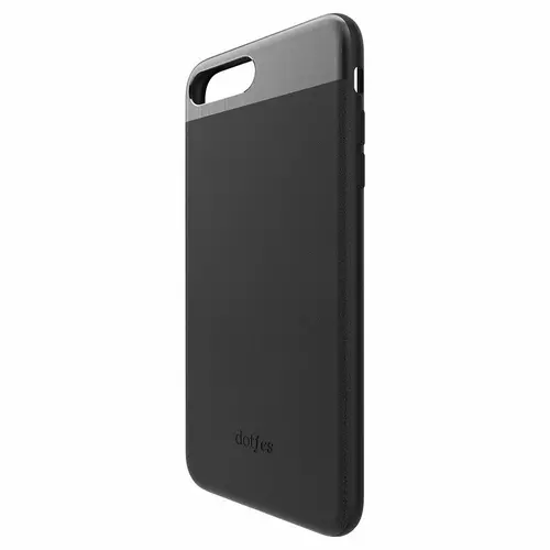 Telefontok iPhone 7 Plus / 8 Plus - Dotfes G03 fekete bőr prémium hátlap tok