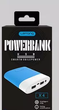 Powerbank: Letang X4 kék power bank 10000mAh 2USB