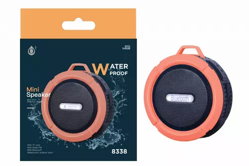 Bluetooth hangszóró: OnePlus N8338 cseppálló fekete-narancssárga tapadókorongos bluetooth hangszóró 3W