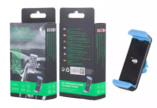 Autós telefontartó: autós tartó OnePlus E6264 szellőzőnyílásra helyezhető fekete-kék 3,5col-6,3col