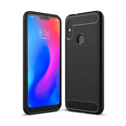 Telefontok Xiaomi Mi A2 Lite / Redmi 6 Pro - Carbon mintás TPU tok, fekete