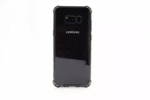 Telefontok Samsung Galaxy S8 - átlátszó ütésálló tok füstszínű kerettel