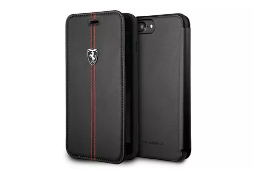 Telefontok IPhone 7 Plus / 8 Plus - Ferrari Kinyitható Könyvtok - Fekete