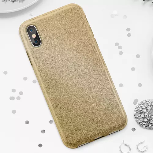 Telefontok Samsung J4 2018 - Glitter szilikon tok arany