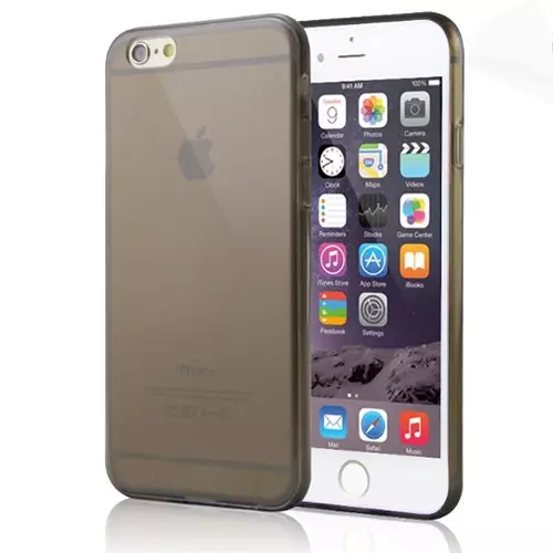 Telefontok iPhone 6/6s - ultravékony áttetsző fekete szilikon tok 