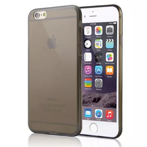 Telefontok iPhone 6 Plus / 6s Plus - ultravékony átlátszó szilikon tok fekete