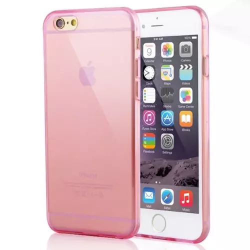 Telefontok iPhone 6/6s - ultravékony áttetsző pink szilikon tok 