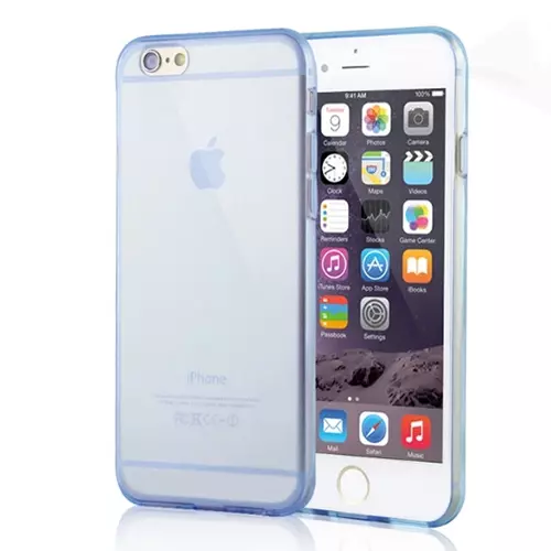 Telefontok iPhone 6/6s - Vastag áttetsző szilikon tok kék