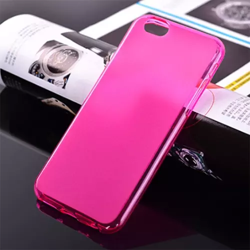 Telefontok iPhone 6 Plus / 6s Plus - vastag áttetsző szilikon tok rózsaszín