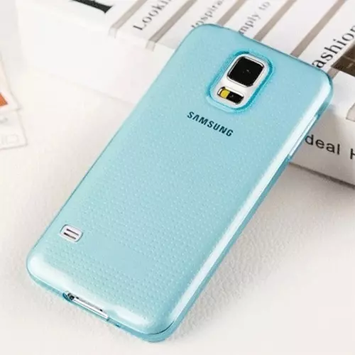 Telefontok Samsung Galaxy S5 - ultravékony átlátszó szilikon tok kék