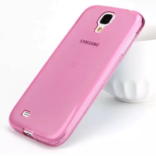 Telefontok Samsung Galaxy S4 - vastag áttetsző szilikon tok rózsaszín