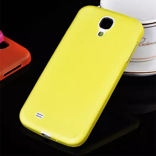 Telefontok Samsung Galaxy S4 - ultravékony műanyag tok citromsárga