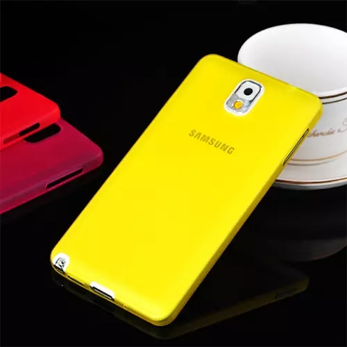 Telefontok Samsung Galaxy Note 3 - ultravékony műanyag tok citromsárga