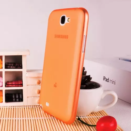 Telefontok Samsung Galaxy Note 2 - ultravékony műanyag tok narancssárga