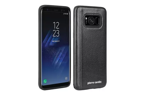 Telefontok Samsung Galaxy S8 - Pierre Cardin Bőr + Szilikon Tok- Fekete A (8719273131091)
