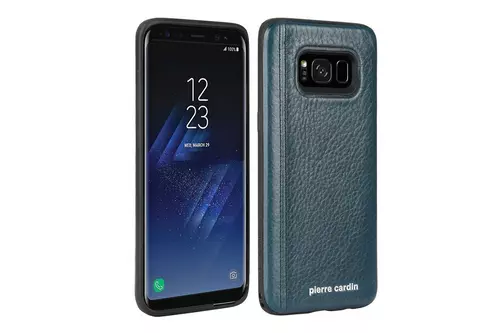 Telefontok Samsung Galaxy S8 - Pierre Cardin Bőr + Szilikon Tok- Lake Kék A (8719273131114)