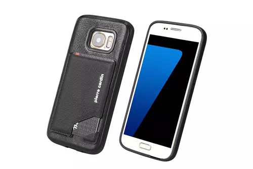 Telefontok Samsung Galaxy S8 Plus - Pierre Cardin Bőr + Szilikon Tok Bőr - Fekete (8719273131145)