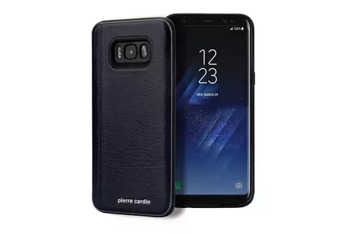 Telefontok Samsung Galaxy S8 Plus - Pierre Cardin Bőr + Szilikon Tok- Zafir Kék A (8719273131176)