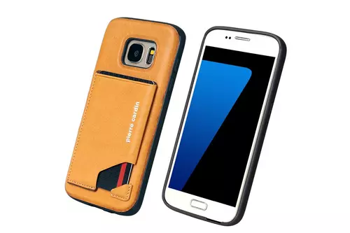 Telefontok Samsung Galaxy S7 - Pierre Cardin Bőr + Szilikon Tok -Barna A (8719273131206)