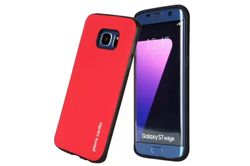 Telefontok Samsung Galaxy S7 - Pierre Cardin Bőr + Szilikon Tok -Piros (8719273131367)