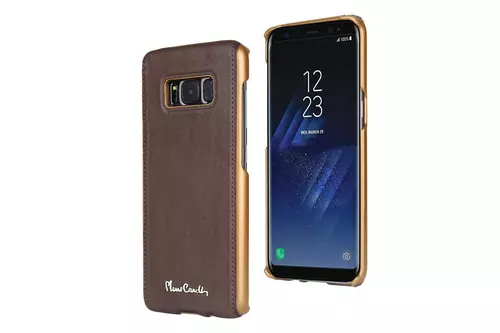 Telefontok Samsung Galaxy S8 -Pierre Cardin Valódi Bőr Tok - D Barna (8719273133736)