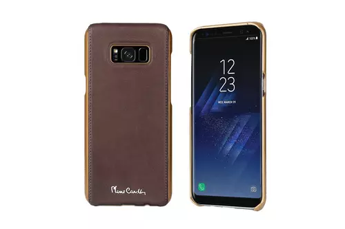 Telefontok Samsung Galaxy S8 Plus- Pierre Cardin Valódi Bőr Tok - D Barna (8719273133774)