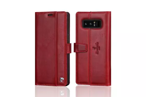 Telefontok Pierre Cardin Kihajtható Valódi Bőr Tok Samsung Galaxy Note 8 - Piros (8719273140949)